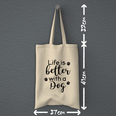 Υφασμάτινη τσάντα | Life is better with a dog