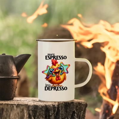 Εμαγιέ Κούπα 440 ml | More espresso Less depresso