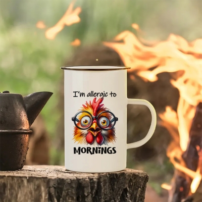 Εμαγιέ Κούπα 440 ml | I am allergic to mornings