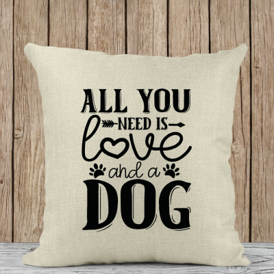 Μαξιλάρι Λινό | All you need is love and a dog