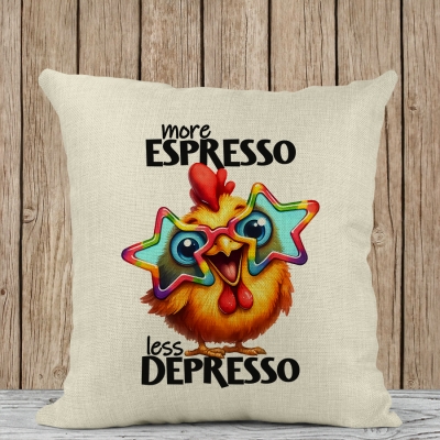 Μαξιλάρι Λινό | More espresso Less depresso