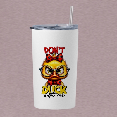 Ποτήρι θερμός μεταλλικό με καλαμάκι 15oz/ 443ML | Don't duck with me