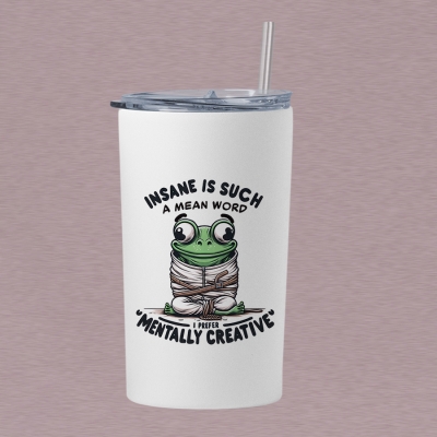 Ποτήρι θερμός μεταλλικό με καλαμάκι 15oz/ 443ML | Mentally creative