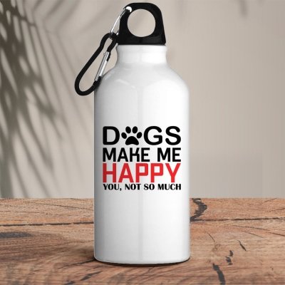 Μεταλλικό μπουκάλι θερμό αλουμινίου 600 ml | Dogs make me happy