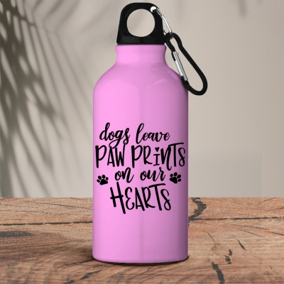 Μεταλλικό μπουκάλι θερμό αλουμινίου 600 ml | Dogs leave paw prints on our hearts