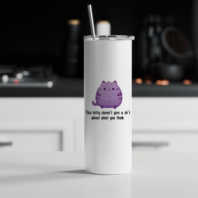 Tumbler θερμός | This kitty doesn't give a sh't