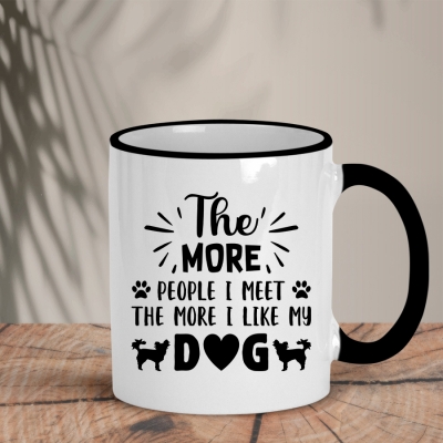 Δίχρωμη Κούπα | The more people I meet the more I like my dog