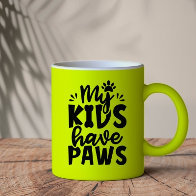 Φωσφοριζέ Κούπα Κίτρινη | My kids have paws