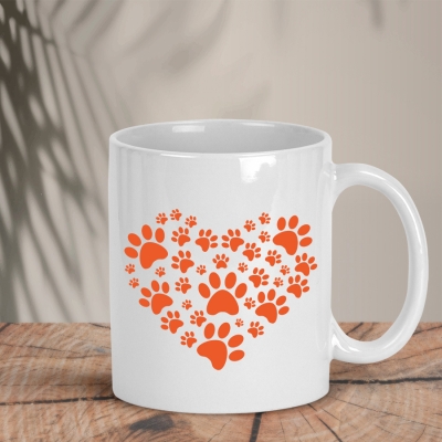 Λευκή Κούπα | Paw heart