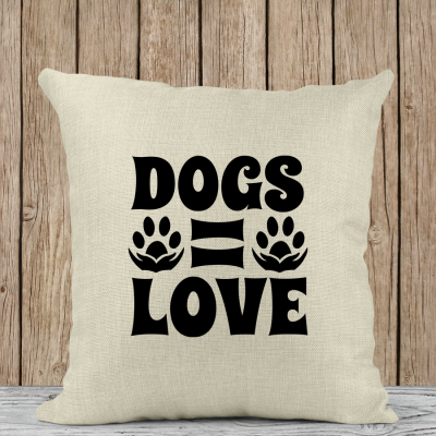 Μαξιλάρι Λινό | Dogs = Love