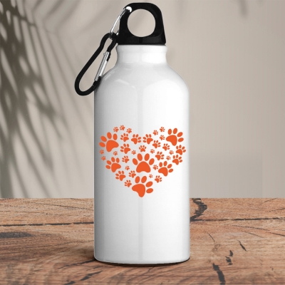 Μεταλλικό μπουκάλι θερμό αλουμινίου 600 ml | Paw heart