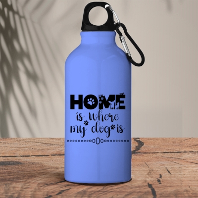 Μεταλλικό μπουκάλι θερμό αλουμινίου 600 ml | Home is where my dog is