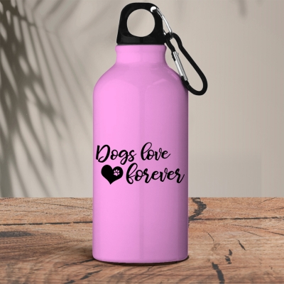 Μεταλλικό μπουκάλι θερμό αλουμινίου 600 ml | Dogs love forever