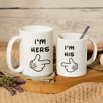 Σετ Λευκές Κούπες King-size & Queen-size | I 'm His/Hers