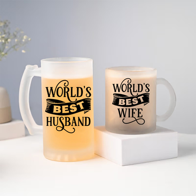 Σετ Ποτήρι Μπύρας - Γυάλινη Κούπα | World's Best Spouse