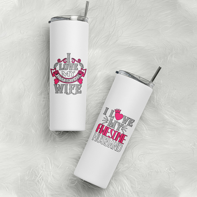 Σετ Tumbler θερμός για Ζευγάρια | I Love my awesome husband - wife