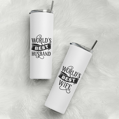 Σετ Tumbler θερμός για Ζευγάρια | World's best Husband - Wife