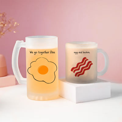 Σετ Ποτήρι Μπύρας - Γυάλινη Κούπα | Bacon & Eggs