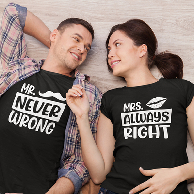 Σετ Μπλουζάκια |  Mr. Never Wrong - Mrs Always Right