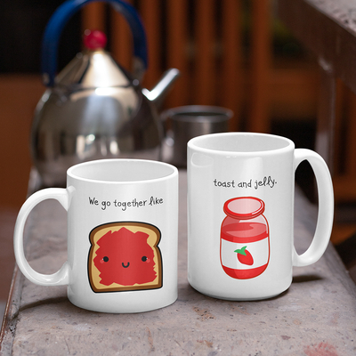 Σετ Λευκές Κούπες King-size & Queen-size | Toast & Jelly