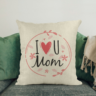 Μαξιλάρι Λινό | I love you Mom