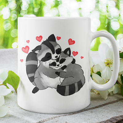 Λευκή Κούπα | Love Ρακούν Couple