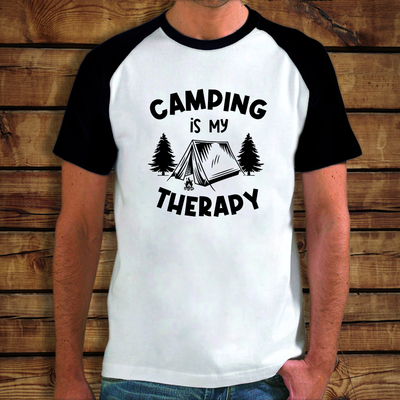 Baseball μπλουζάκι | Camping is my Therapy