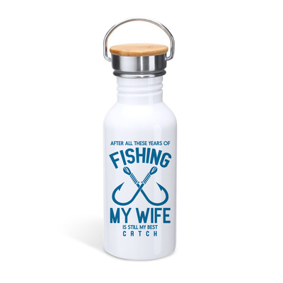 Μπουκάλι θερμός με καπάκι μπαμπού | My wife is my best catch