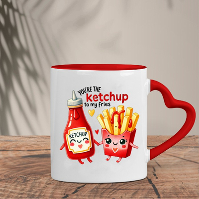Δίχρωμη Κούπα Καρδιά | Ketchup to my Fries