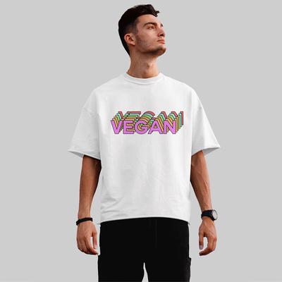 Oversized μπλουζάκι | Λευκό | Vegan 3D