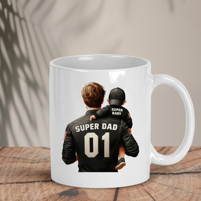 Λευκή κούπα | Super dad -Super baby