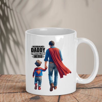 Λευκή κούπα |  Husband Daddy Hero