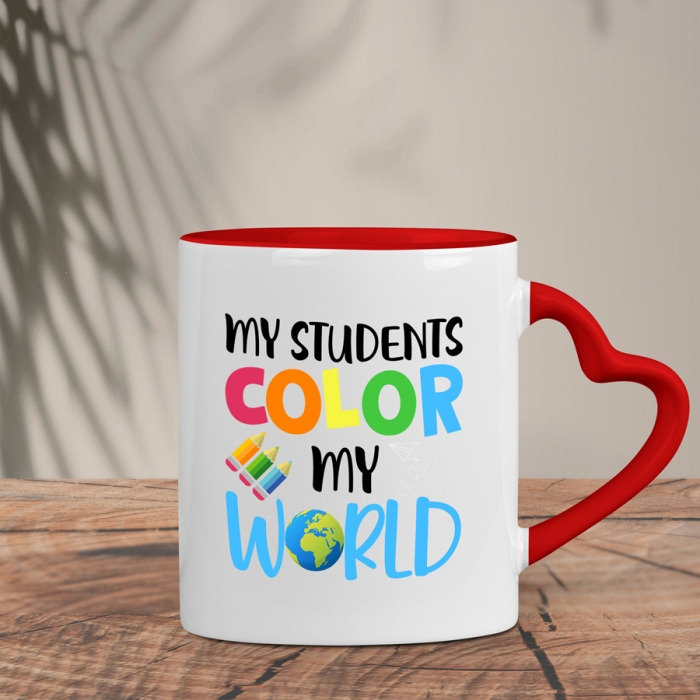 Δίχρωμη Κούπα Καρδιά | My students color my world