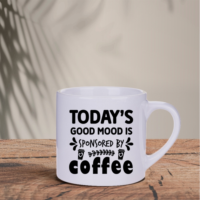 Λευκό Φλυτζάνι espresso lungo  | Today's good mood is sponsored by Coffee