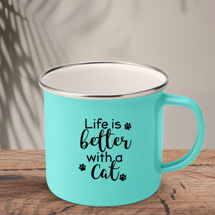 Εμαγιέ Κούπα | Life is better with a cat