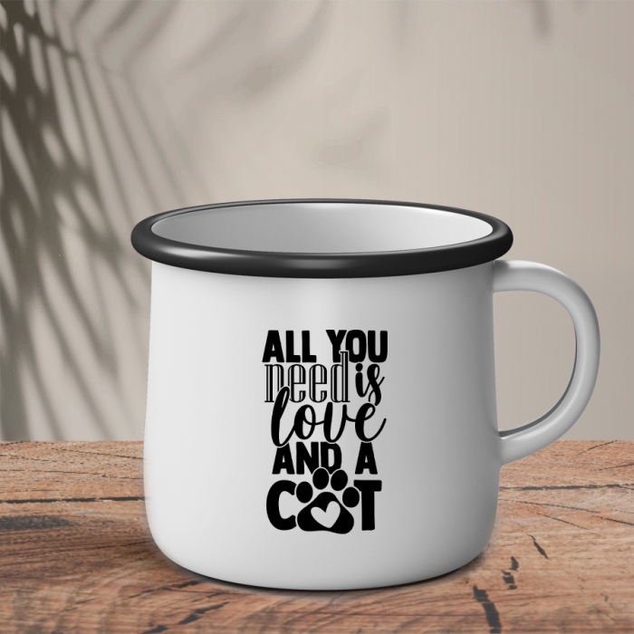 Εμαγιέ Κούπα | All you need is love and a cat