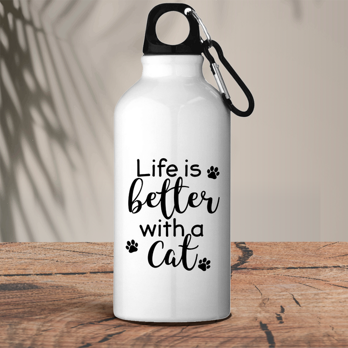 Μεταλλικό μπουκάλι θερμό 600 ml | Life is better with a cat