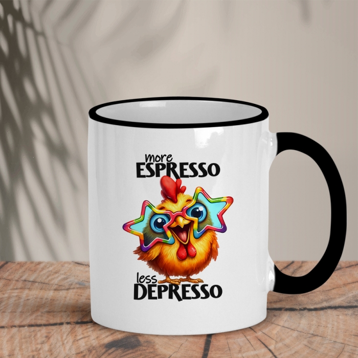 Δίχρωμη Κούπα | More espresso Less depresso