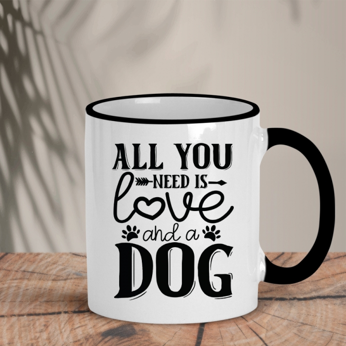 Δίχρωμη Κούπα | All you need is love and a dog