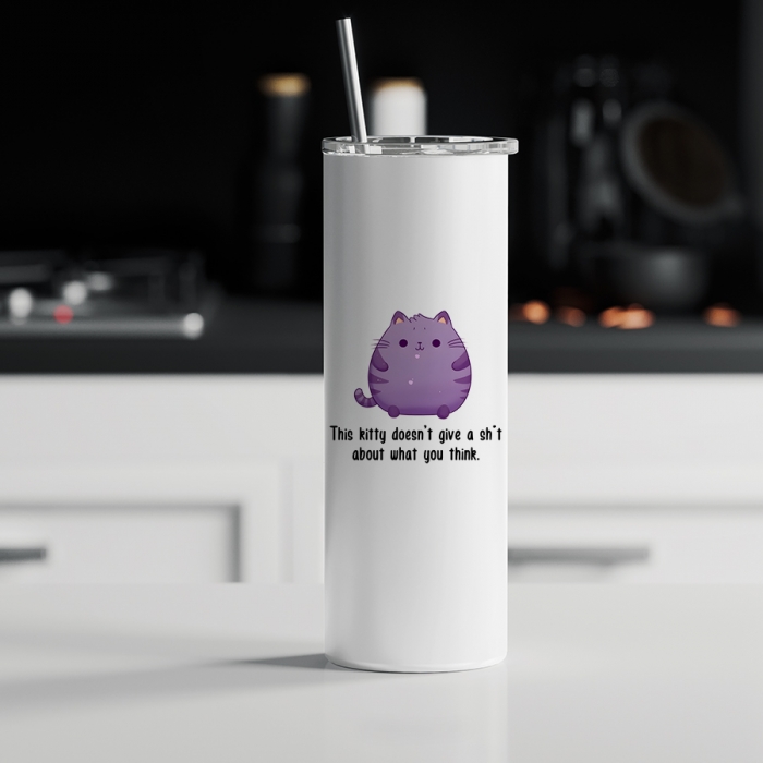 Tumbler θερμός | This kitty doesn't give a sh't