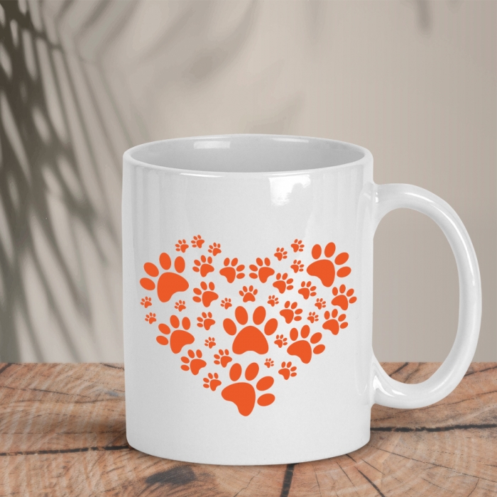 Λευκή Κούπα | Paw heart