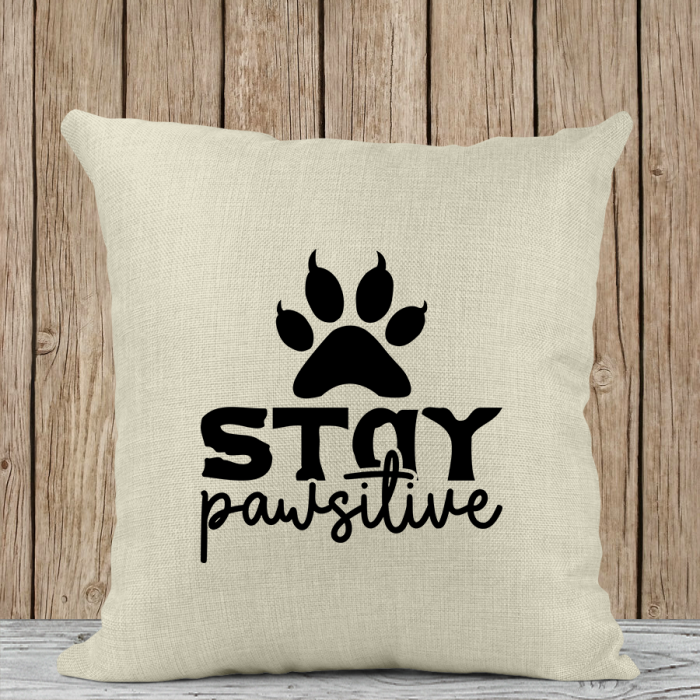 Μαξιλάρι Λινό | Stay pawsitive 2