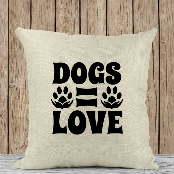 Μαξιλάρι Λινό | Dogs = Love