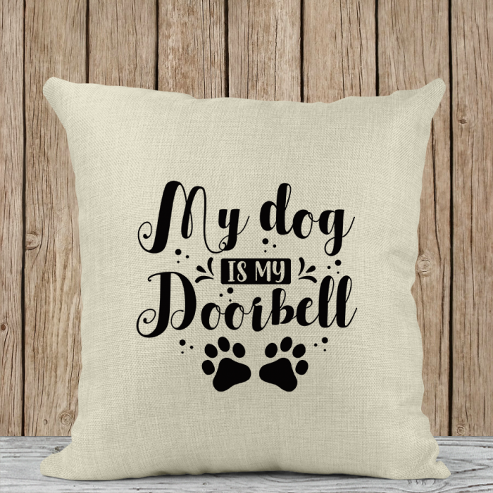Μαξιλάρι Λινό | My dog is my doorbell