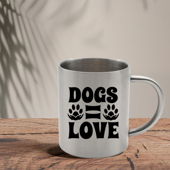 Mεταλλική Κούπα | Dogs = Love