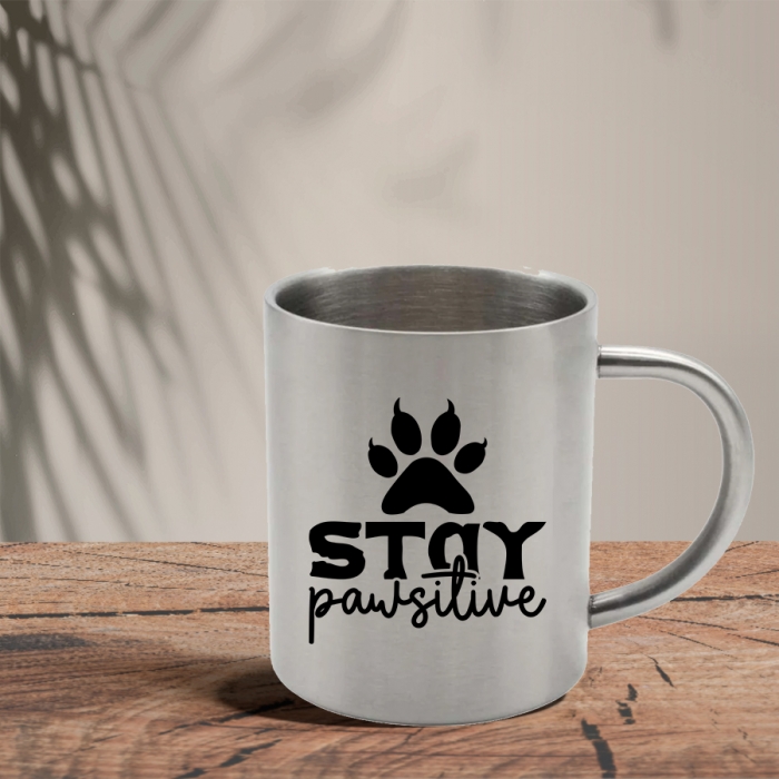 Mεταλλική Κούπα | Stay pawsitive 2