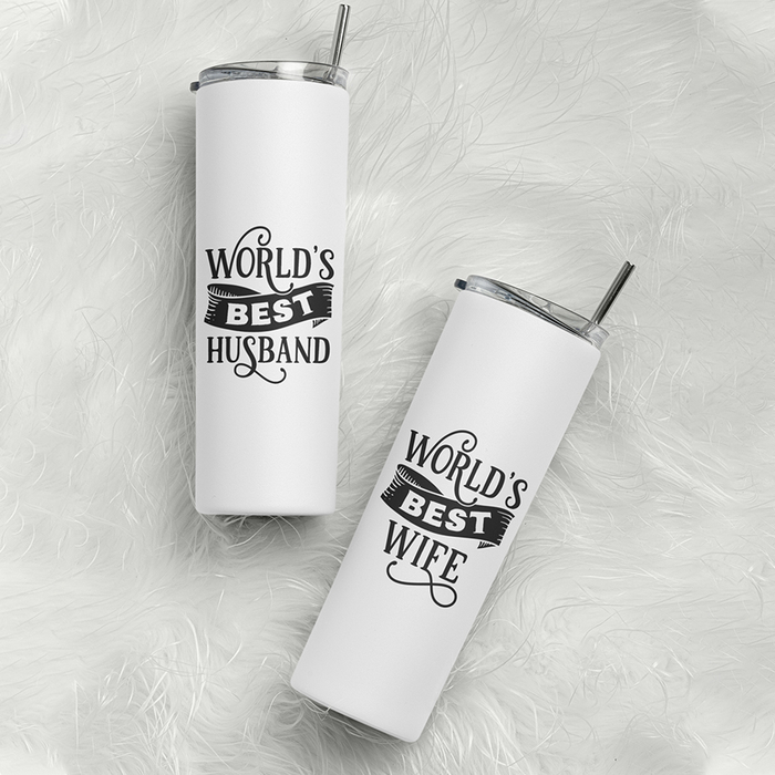 Σετ Tumbler θερμός για Ζευγάρια | World's best Husband - Wife