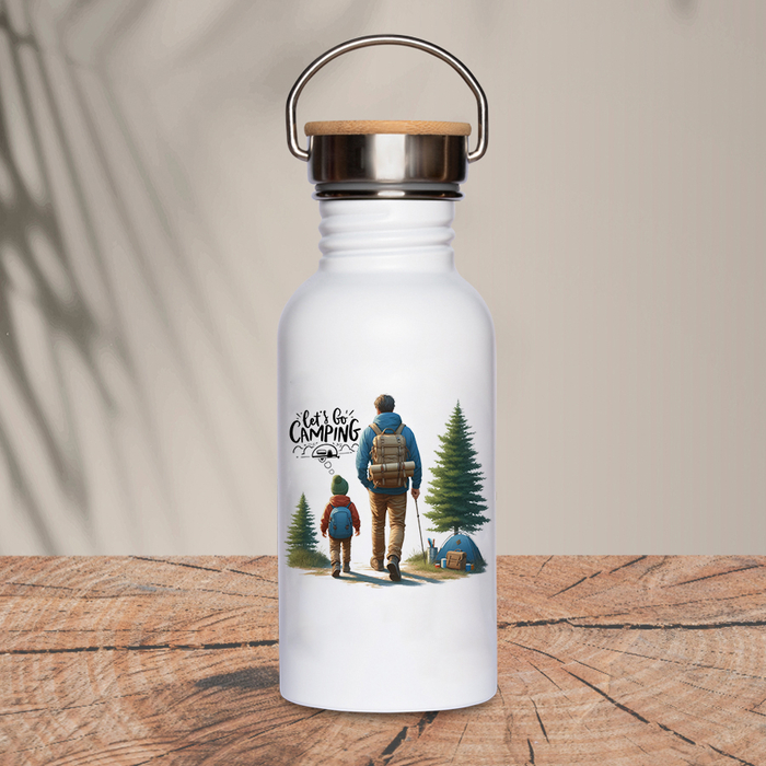 Μπουκάλι θερμός με καπάκι μπαμπού | Let's go camping